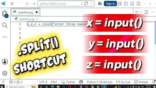 Split Method Hack in Python Stop writing multiple input lines Uni Students Hacks