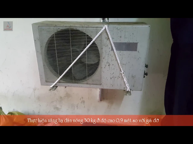 Test nâng hạ dàn nóng, bộ tời nâng hạ dàn nóng điều hòa Acvisa