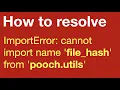 How to resolve ImportError cannot import name file - hash from pooch utils