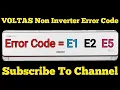 Voltas Non-Inverter AC Error Codes E1 E2 E5 Explained Cooling Zone