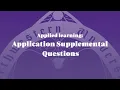 Applied Learning Supplemental Essay Questions