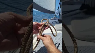 how to tie BOWLINE knot ⛵️⚓️ #sailing #tutorial #knot #knotskill #sailingboat #shorts