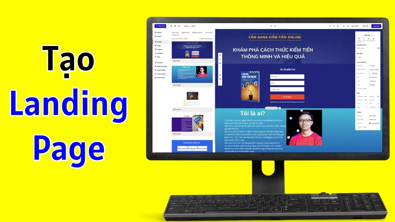 Outline Video Cách tạo Landing Page cực dễ chỉ cần kéo thả trên Ladipage