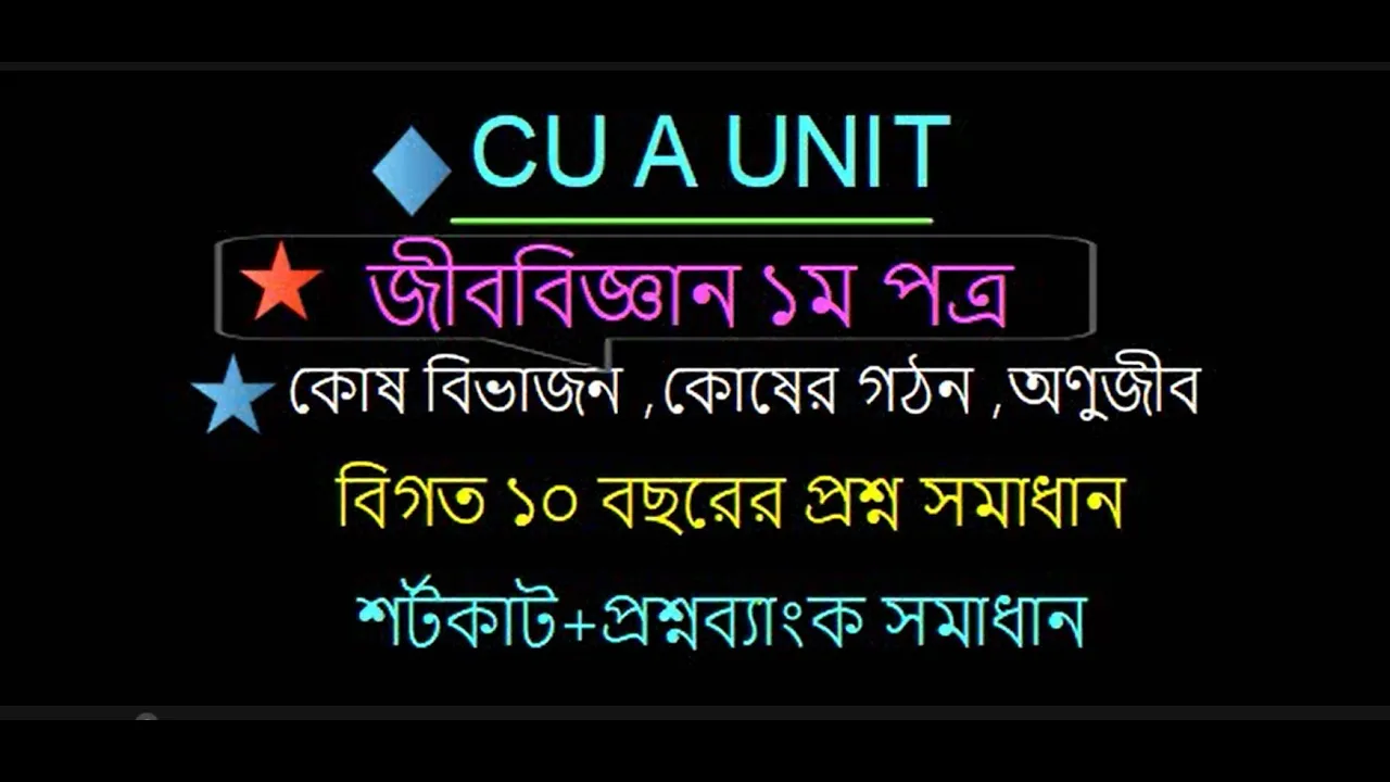 CU A Unit||Biology QUestion Solve|| Last 10 years(2014-2023)||Chittagong University Admission||