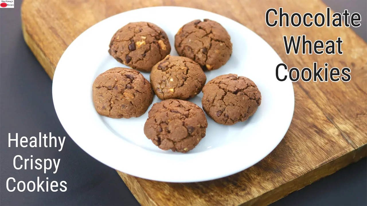 Crispy Chocolate Whole Wheat Cookies - Healthy Atta Cookies Recipe   Skinny Recipes