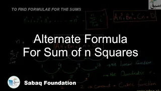 Alternate Formula For Sum of n Squares Math Lecture Sabaq pk