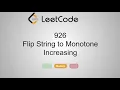 926 Flip String to Monotone Increasing Python