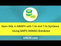 Open SQL in New ABAP on HANA Open SQL in ABAP ABAP Open SQL-Select Insert Update Modify
