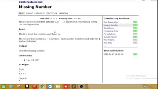 Missing Number CSES Introductory Problems C