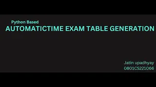 0801CS221066 JATIN UPADHYAY Building a Timetable Generator with Python Full Code Walkthrough