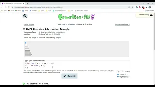 Exercise 2 6 numberTriancle Java Tutorial Practice-It