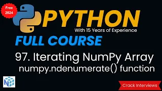NumPy Array Iterating NumPy ndenumerate NumPy Tutorial in Python