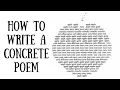 Writing Concrete Poetry Creative Writing Experiment