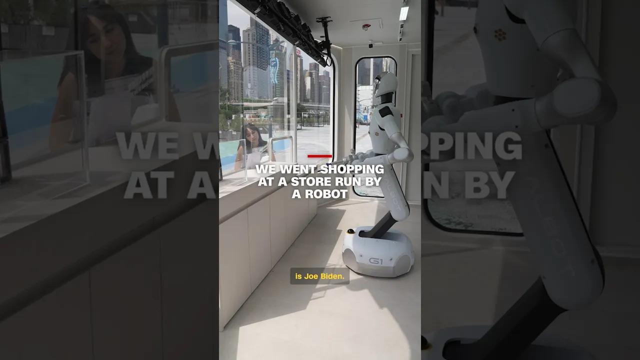 We went shopping at a store run by a robot