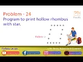 Program to print hollow rhombus with star