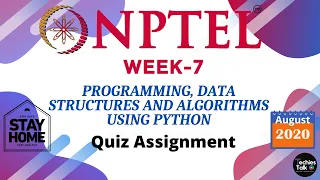 NPTEL Programming Data Structures And Algorithms Using Python Week 7 Quiz Assignment Solutions