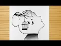 How to Draw a Girl wants Freedom-pencil Girl drawing easy inside a girl