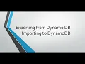 Exporting from the DynamoDB Then Importing to the DynamoDB