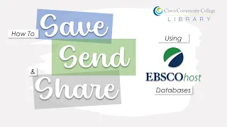 EBSCOhost Databases Saving Sending Sharing