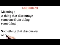 DETERRENT Meaning pronounciation synonyms antonyms Usage Examples Learn English understand