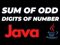 Java program to find the sum of odd digits in a given number tutorial