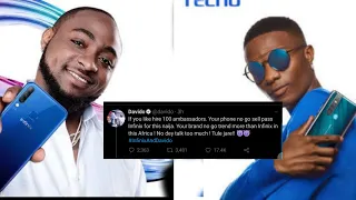 davido shades wizkid and tecno over infinix gifts his fan an infinix phone