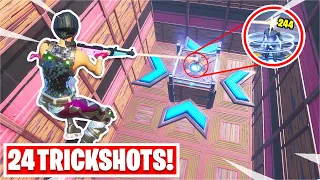 i hit 24 TRICKSHOTS in this crazy Deathrun Fortnite Creative