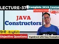Lecture-37 Java Constructors The 4 Types Explained With Examples