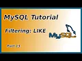Filtering with LIKE - MySQL Tutorial Part 13