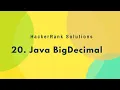 20 BigNumber - Java BigDecimal Hindi