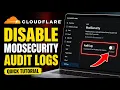 How to disable ModSecurity audit logs on a WAF-enabled VPS - Quick Tutorial