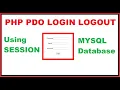 How to Create PHP PDO Login and Logout system using sessions with MYSQL database