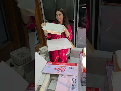 New Kitchen ke liye Aaye Gifts🤗🤗#dreamkitchen #trending #dinnerset
