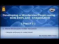 Wordpress Plugin development using Boilerplate from scratch About Folder Structure Information