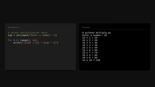 TECH110 Module 2 Activity - Python Multiplication Table Walkthrough