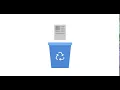 delete trash bin with recycle sign animated motion design