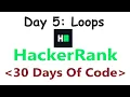 HackerRank 30 Days of Code c Day 5 Loops 2020