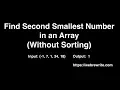 Find Second Smallest Number in an Array Java Code