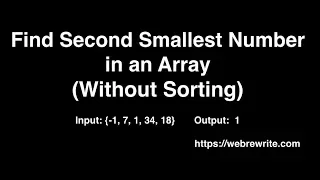 Find Second Smallest Number in an Array Java Code