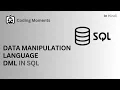 DML command in SQL DATA MANIPULATION LANGUAGE IN SQL TYPES OF DML COMMANDS