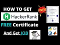 Hackerrank FREE Certificate course Get job from Hackerrank