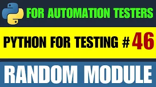 Python for Testers Random Module