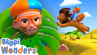 Blippi Is The King Of The Jungle 🦁 Animals for Kids | Cartoons | After School Club