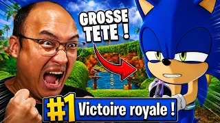 MON PREMIER TOP 1 IMPOSSIBLE AVEC LA GROSSE TÊTE DE SONIC SUR FORTNITE !