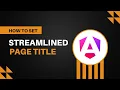 Angular 14 Page Title Magic No More Headaches Streamlined Page Title