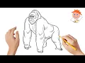 How to Draw a Gorilla Easy Step by Step Tutorial