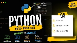 Python Tutorial for Beginners Indentation Scope Comments Explained