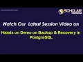 Hands on Demo on Backup Recovery in PostgreSQL Session