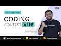 GFG Weekly Coding Contest - 116 Post Analysis GeeksforGeeks Practice