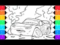 Coloring Lightning Mcqueen After Crash Car 3 Coloring Page